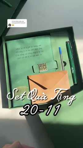 Trả lời @nhungmai09212226/03 set quà sổ bút có khắc tên cô giáo, quà tặng cô giáo ý nghĩa #setquatang #quatangynghia #trianthayco #quatangcogiao #ngaynhagiaovietnam 