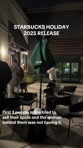 10 minutes before doors were about to open for the Holiday Release, the woman who was first in line began asking the crowd if anyone wanted to buy her spot. A man from the back of the line offered to pay $20 and she and the guy she was with accepted and were planning to give their first 2 spots to the man and his son who he called to come meet him. Luckily no physical violence occurred, but a verbal argument broke out because the woman behind them didn't think it was fair. In the end, the workers didn't even open the door they were standing next to. The other door was opened first, so people on the opposite side got in before them and grabbed the few available items. I was lucky enough to get a couple items from the release from another location, but this was definitely my first and last time taking part in a Starbucks release 🤣 #starbuckshellokitty #starbucksbearista #starbucksholidayrelease #starbucks #starbucksfight