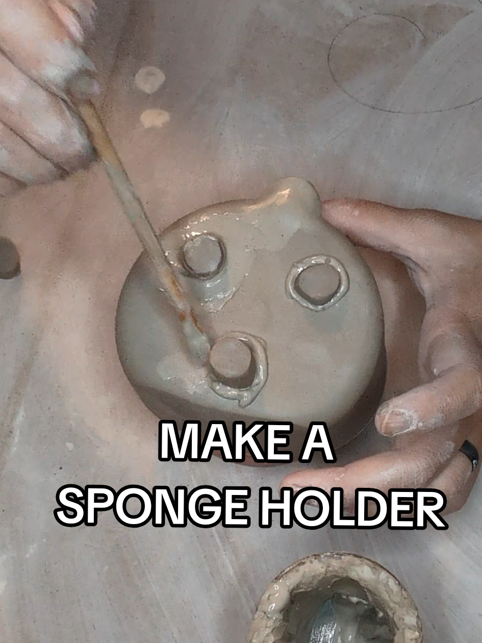 How I made a sponge holder (better version) #process #progress #spongebobsquarepants  #kitchengadgets #ceramics 