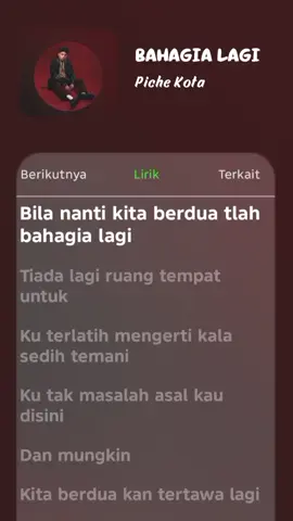 Bahagia lagi - Piche Kota #bahagialagi #pichekota #liriklagu #bolehrequest👌 