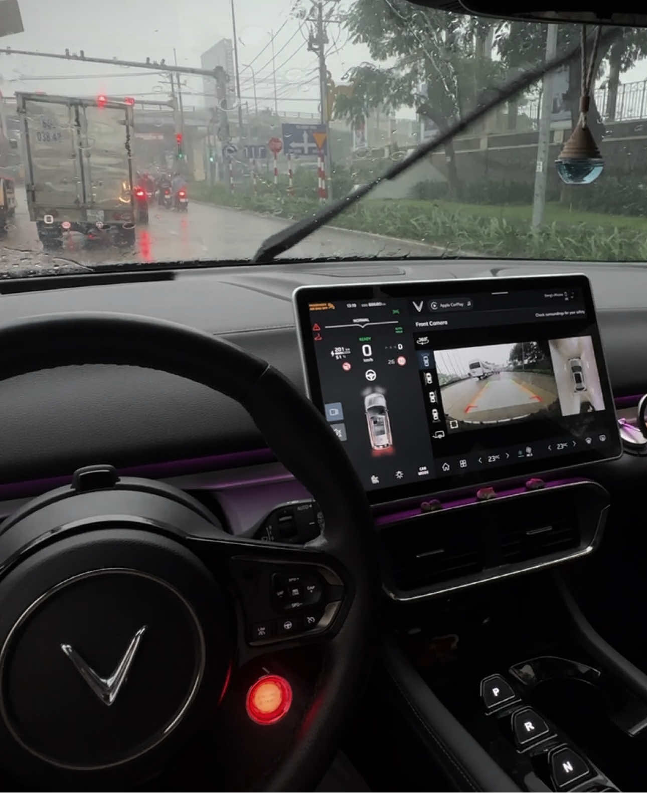 Biên Hoà mưa quá ae ơi ⛈️ #fyp #xuhuong #vinfast #vf8 #rain 