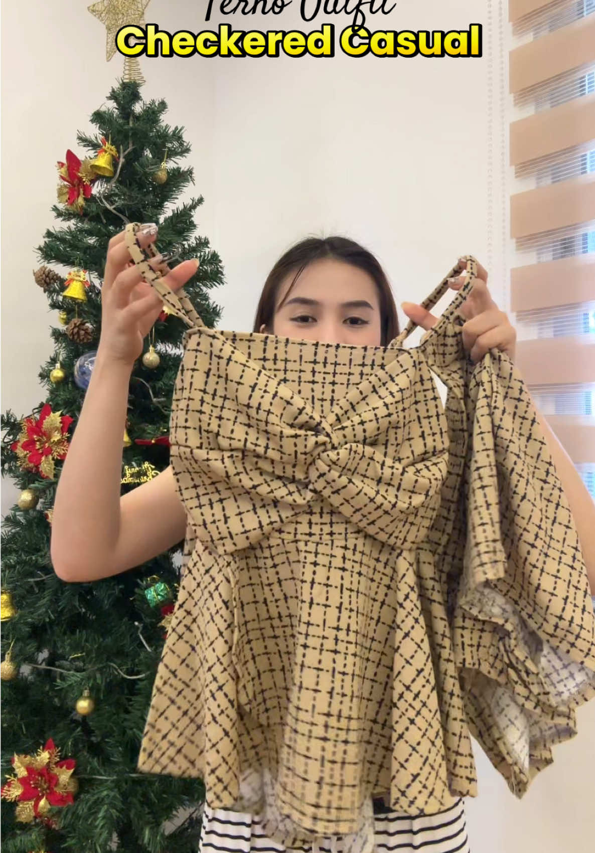Omg!!! Another terno na super worth it bilhin 🥹🤗 #checkeredterno #ternooutfit #casualterno #peplumtop #OOTD 