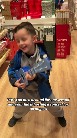 When your son makes Christmas shopping fun by being his unapologetic self anywhere we go🤣 he is like this 24/7 and i wouldnt change him for the world🥺 I told him he couldnt have the guitar, so he decided to put on a full performance in a chance that he would get it🤣🤣 #rockstar #nochill #christmasspirit #fyp #foryoupage 