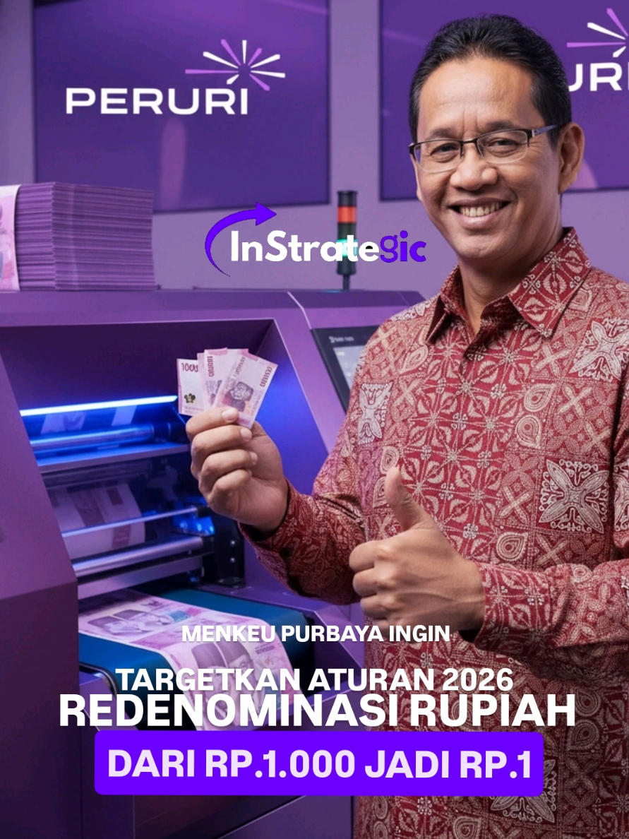 Siap-saja: Purbaya Yudhi Sadewa Menghapus Tiga Nol Rupiah — Rp 1.000 Jadi Rp 1, Aturannya Rampung 2026 Pemerintah melalui Kementerian Keuangan (Kemenkeu) menetapkan kerangka regulasi untuk melakukan redenominasi Rupiah di mana Rp 1.000 akan setara dengan Rp 1. Proses ini digariskan dalam Peraturan Menteri Keuangan Nomor 70 Tahun 2025 yang ditetapkan pada 10 Oktober 2025 dan diundangkan 3 November 2025.  Jurnipos +2 CNBC Indonesia +2 Langkah ini ditargetkan selesai pada tahun 2026, dengan penyusunan Rancangan Undang-Undang (RUU) yang akan diajukan ke parlemen untuk mengatur perubahan harga Rupiah secara legal.  TVRI News Nasional +2 Jurnipos +2 Menurut Kemenkeu, tujuan kebijakan ini bukan untuk mengubah daya beli, melainkan menyederhanakan satuan mata uang agar transaksi dan pencatatan ekonomi di Indonesia menjadi lebih efisien dan kredibel.  moralita.com +1 Efisiensi dan kemudahan transaksi: Dengan penghapusan tiga nol, komponen harga, pembukuan, dan sistem pembayaran digital bisa disederhanakan—mengurangi risiko kesalahan numerik dan meningkatkan kecepatan transaksi. Psikologi publik dan kredibilitas rupiah: Meskipun nilai riil tak berubah, penyesuaian angka dapat memperkuat “citra” Rupiah sebagai mata uang yang modern dan stabil. Ini bisa memberi sinyal positif ke pasar global tentang komitmen Indonesia terhadap pengelolaan ekonomi.  #purbayayudhisadewa #purbaya #indonesia #indonesiamaju #redenominasi 