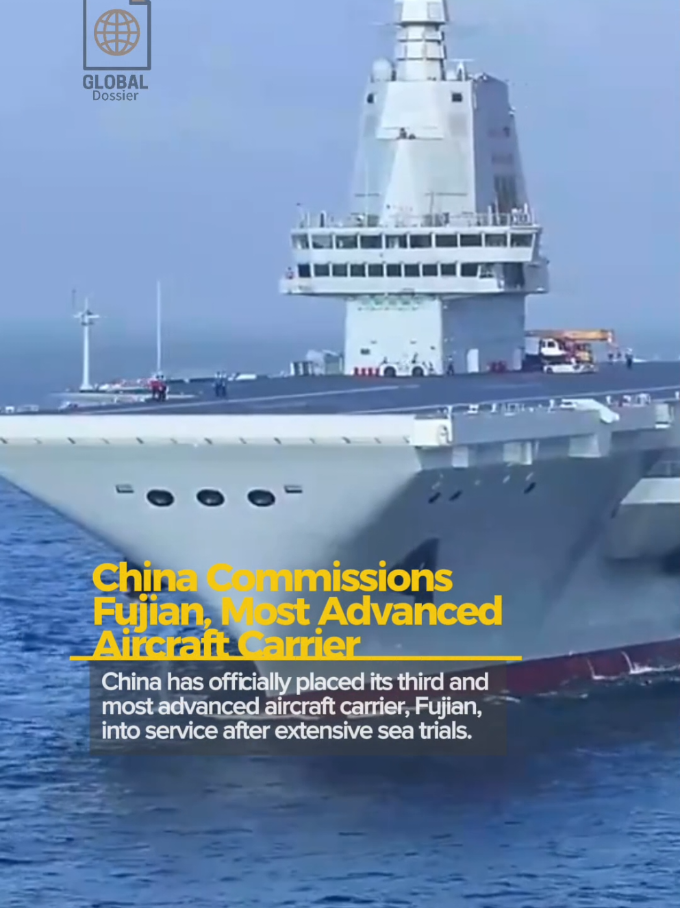 07NOV2025 • China’s new Fujian carrier officially enters naval service. #China #globaldossier