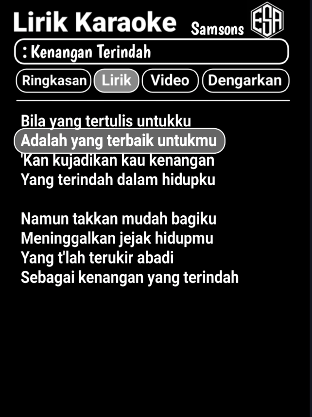 bagian:9 | kenangan terindah🎧🎼#liriklagu #karaoke #kenanganterindah #samsons #fyp 