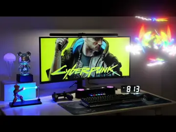 Màn hình cong 34 inch UWQHD (3440 × 1440) độ nét cực cao + màn hình gaming 180Hz phản hồi 1ms – trải nghiệm chân thật như nhập vai!#desksetup #GamingSetup #manhinhcong #editingdesk #pcgaming               