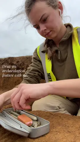 Draw an archaeological feature with me. Probably one of my favourite things to do on site. Just scratches an itch I can’t explain  #fieldwork #archaeology #archaeologist 