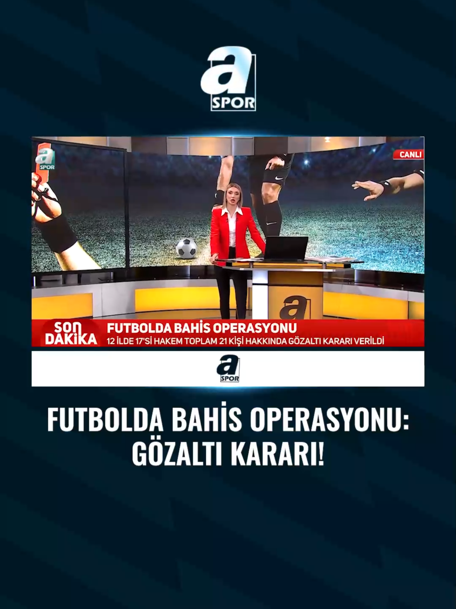 🚨 FUTBOLDA BÜYÜK BAHİS OPERASYONU! 💥 12 ilde gerçekleştirilen operasyonda, aralarında 1 kulüp başkanı ve 17 hakemin bulunduğu 21 kişi hakkında gözaltı kararı verildi. #SadeceSpor #ASpor #Futbol #Spor #FutbolunKalbi #SporGünlükleri