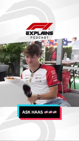 There is something about F1 drivers eating during interviews with me 🤣 And watch to the end for excellent Este-sass  Our F1 Explains Ask Haas episode is out now with Laura Muller, Esteban, Ollie, Ayao and Courtney Crone Listen on Apple and Spotify! #olliebearman #estebanocon #haasf1team #haas #f1 