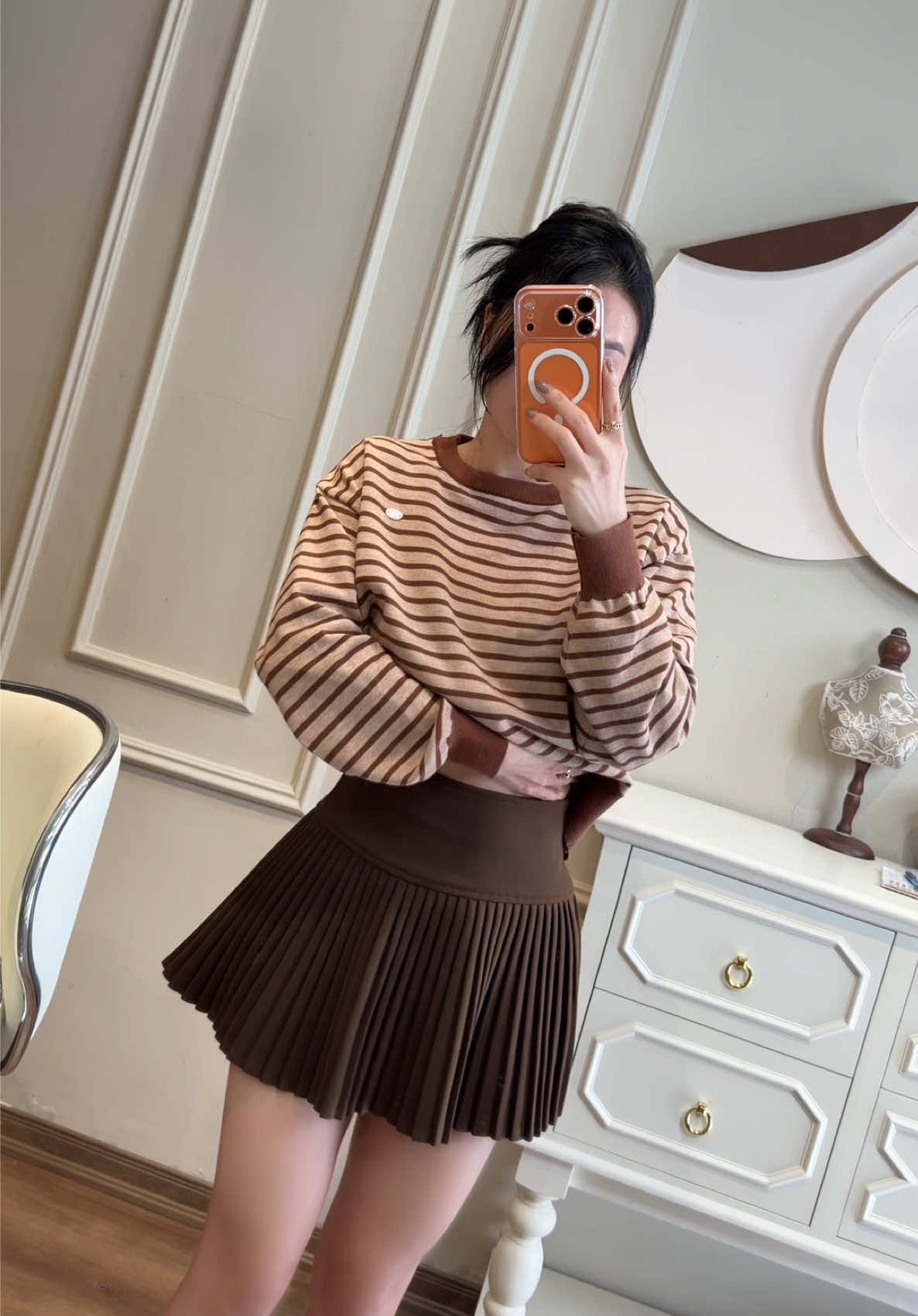 Chân váy dạ xếp li #ceonha3chang #phoidoxinh #thoitrangnu #viral 