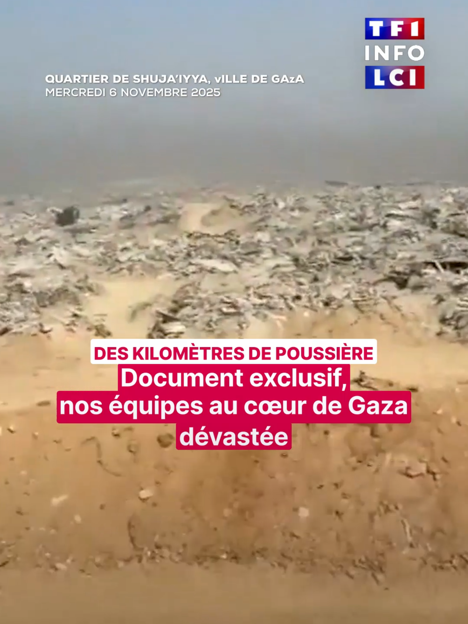 🔴 DOCUMENT EXCLUSIF - Des kilomètres de poussières... Après plus de 2 ans de bombardements intensifs, 78% des bâtiments de la bande de Gaza ont été détruits. Des journalistes de TF1 ont pu filmer des images de l'enclave palestinienne, sous l'étroite surveillance de l'armée israélienne.   #info #tf1 #gaza #reportage