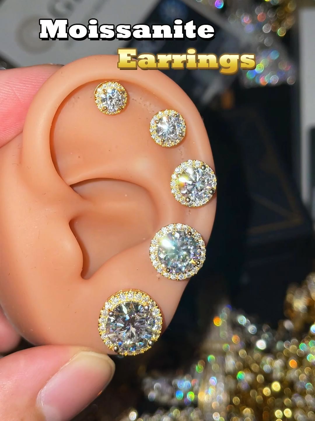 Affordable Jewelry That Passes A Diamond Tester.#tiktokshopblackfriday #tiktokshopcybermonday #tiktokfalldealsforyou #moissanite #delzzad #nontarnishjewelry #treatmyself #moissaniteearrings #earrings #giftideas #fyp