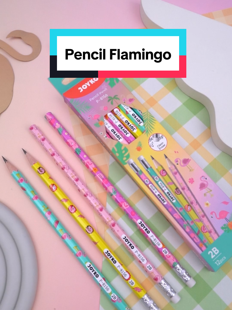Pensil dengan karakter flamingo yang cantik!✨️ Hasil tulisannya juga gak kaleng