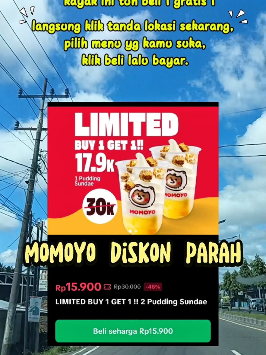 cuaca panas gini jajan yang seger2 di momoyo banyak diskon nya #momoyo #ttgo 
