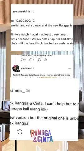 Rangga & Cinta approved di Malaysia! BELI TIKET SEKARANG!!  Bila dua jiwa bertemu, cinta menemukan nadanya - kerana setiap generasi punya Rangga & Cinta mereka sendiri 💕 Rangga & Cinta, Sebuah Filem oleh Riri Riza The Rebirth of Ada Apa dengan Cinta? Kini di Pawagam. #FilmRanggaCinta #FilemRanggaCinta #AdaApaDenganCinta #AADC #RanggaCintaDiMalaysia