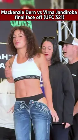 Mackenzie Dern completed her final weigh-in at the UFC 321 ceremonial weigh-ins, marking the end of the weigh-in event and signaling the upcoming strawweight title fight between her and Virna Jandiroba.#mma#UFC#mackenziedern#ufc321#abudhabi