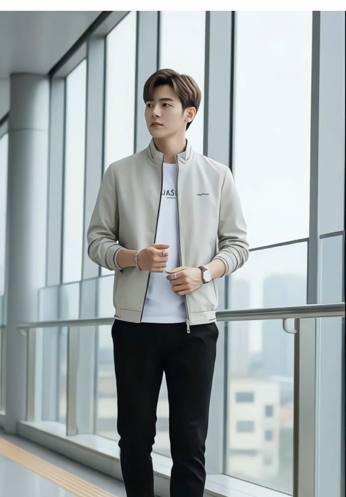 Áo khoác gió nam cổ đứng ECOLLECT-thêu chữ nhỏ, chất gió cao cấp, kiểu dáng trẻ trung #thoitrangnam #aokhoacnam #aogio 