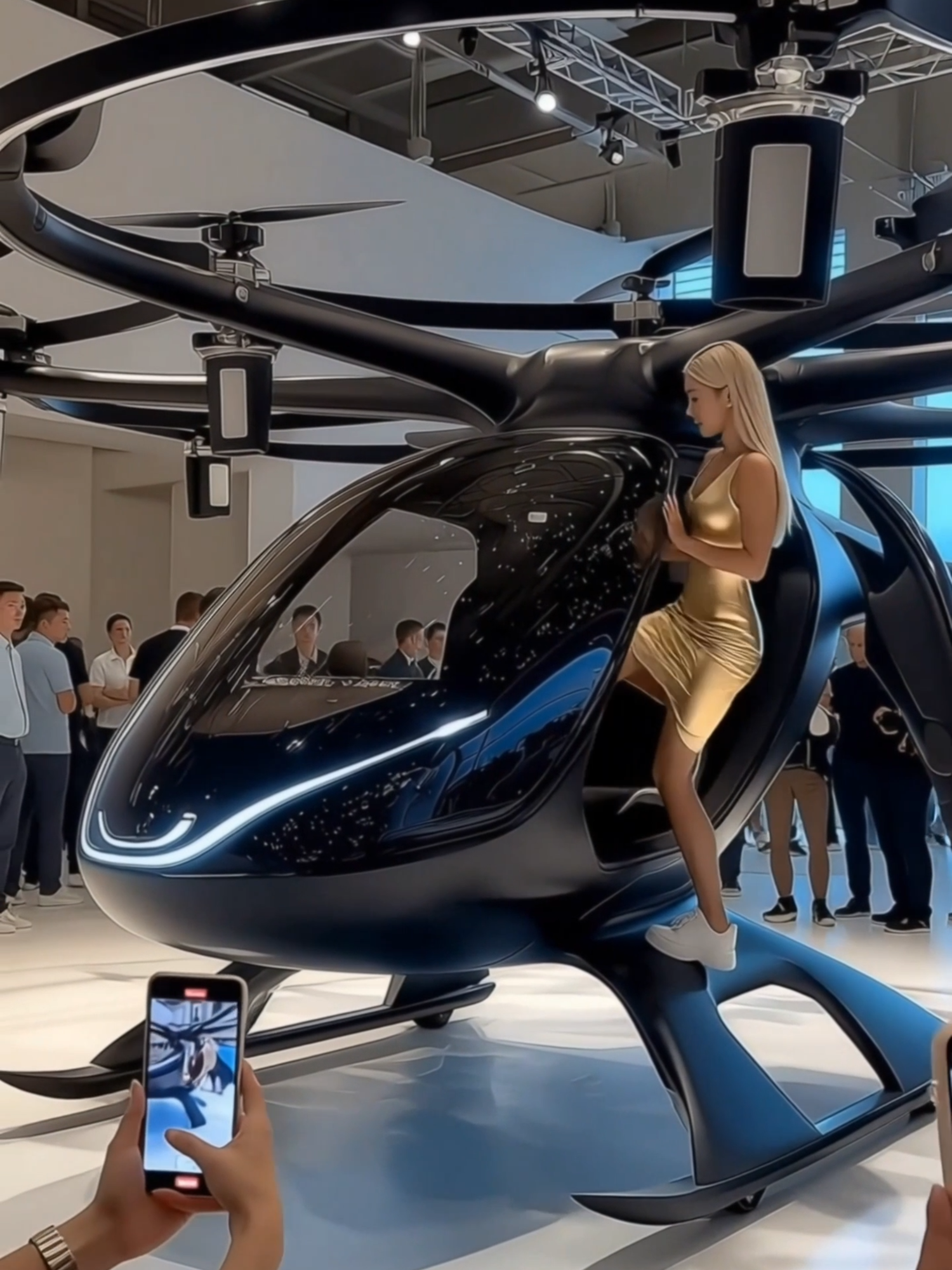 2025 Ten-Rotor eVTOL Prototype Demo #Tech #technology #usa_tiktok #usa #techshowcase #expo #dronebike #futuremobility #usatech #ces2025 #quadruped #hexapod #evtol