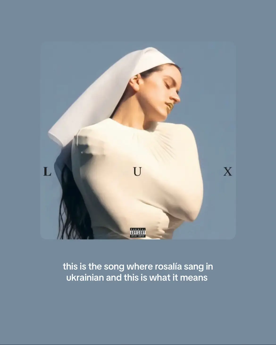 what are your thoughts on the song and album? i LOVE her singing in ukrainian, and the lyrics she chose for it are just 💔💔💔  #creatorsearchinsights #rosalia #lux #newalbum #ukrainian 