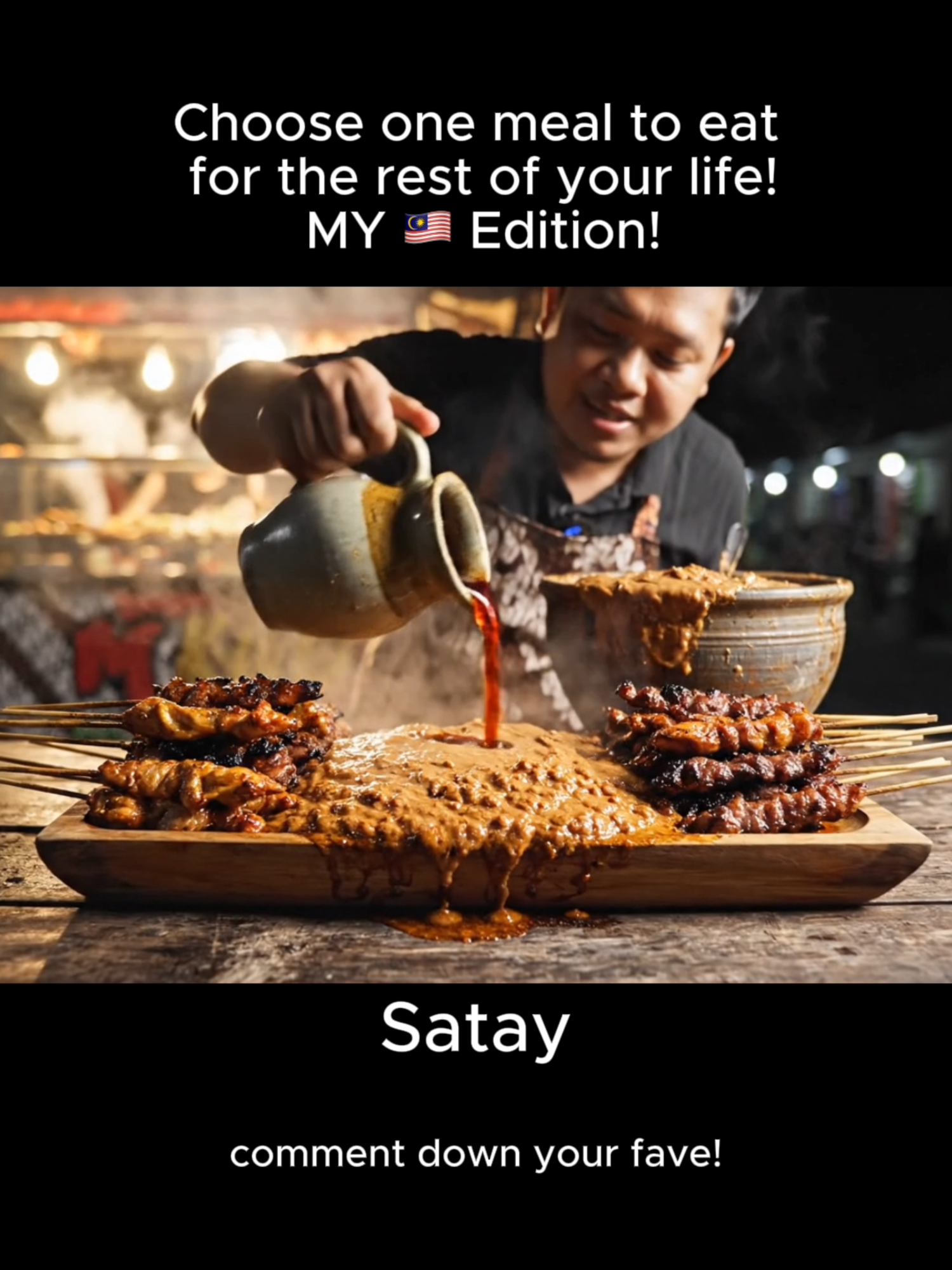 Choose one meal to eat for the rest of your life! Malaysia 🇲🇾 Edition! Comment down what you chose! I choose nasi lemak 🤩 #ai #veo3 #malaysiatiktok #malaysiafood #foodtiktok