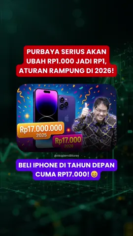 🚨 Indonesia Mau Hapus 3 Nol Rupiah?! 😱 Menteri Keuangan Purbaya Yudhi Sadewa resmi memasukkan rencana besar redenominasi, alias mengubah Rp1.000 menjadi Rp1 ke dalam strategi nasional 2025–2029. 🗓 Aturan awalnya sudah dicatat dalam PMK 70/2025 dan mulai dikerjakan sejak Oktober lalu. Target kerangka regulasi selesai pada 2026, lalu RUU Redenominasi tuntas pada 2027. 💵 Langkah ini bukan untuk “mengurangi nilai uang”, tapi untuk menyederhanakan rupiah, meningkatkan efisiensi ekonomi, menjaga stabilitas rupiah, meningkatkan daya saing nasional, dan memperkuat kredibilitas mata uang kita. 🇮🇩 Intinya rupiah akan lebih ringkas, lebih modern, dan lebih mudah dipakai dalam transaksi.🔥 Selain itu, Purbaya juga menyiapkan beberapa RUU lain terkait pengelolaan kekayaan negara dan perlelangan. Semua ini masuk ke agenda besar reformasi keuangan negara. 💪 #RupiahBaru #Redenominasi #BreakingNews #EkonomiRI #BeritaViral #FYP #Purbaya #IndonesiaUpdate #UangRupiah #InfoEkonomi #AkademiBitorex #AkademiBitorex_Ltd