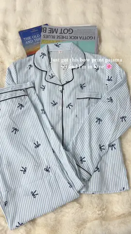 Just got this bow print pajama set and I'm in love! 🌸 The striped design is so sweet and cozy 💫 #TikTokShop #BowPajamas #StripedPajamas #CozySleepwear #HomeComfort #BlackFriday #CyberMonday