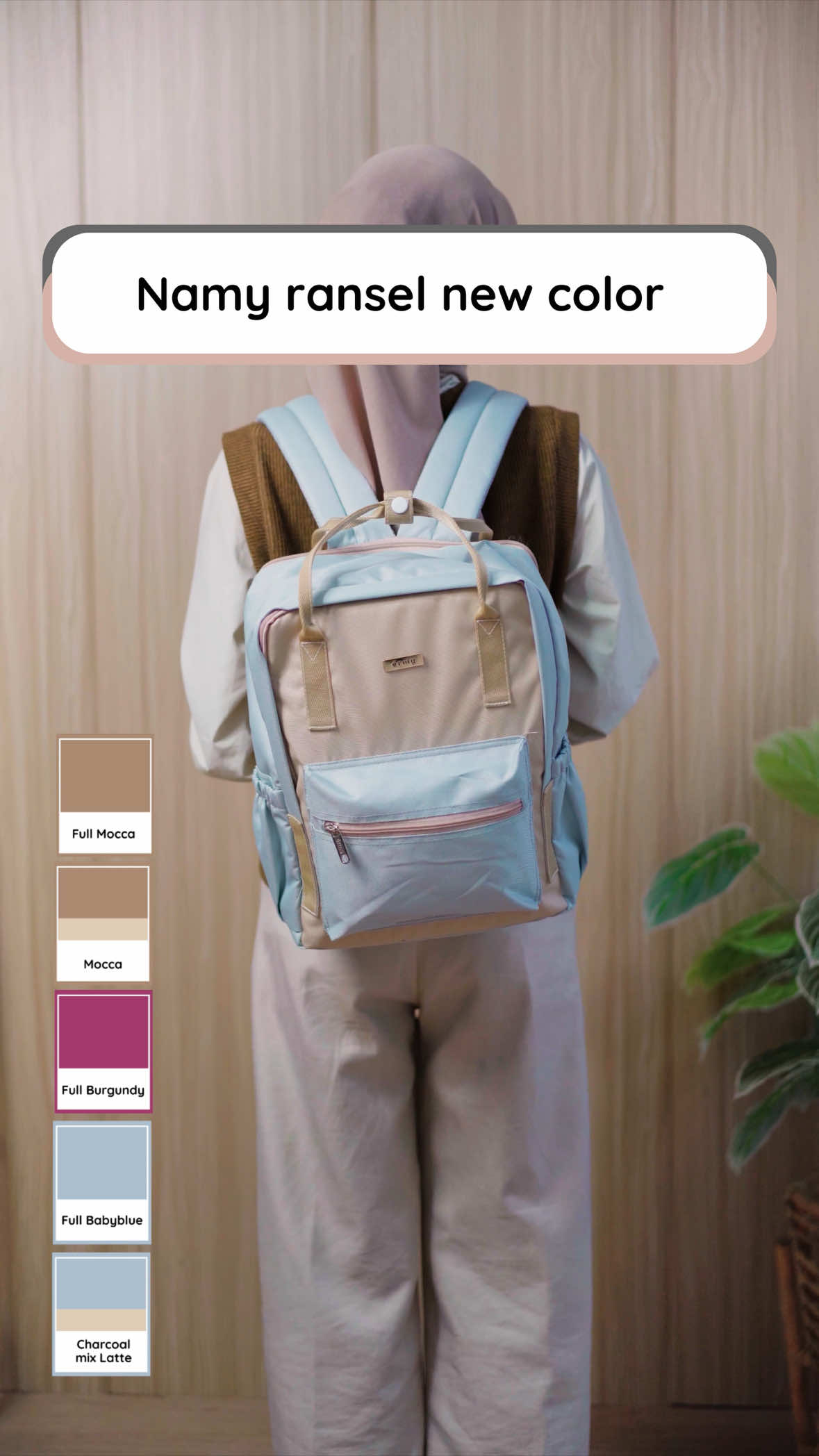 Oke… tapi siapa yang ngira warna baru Namy bakal secantik ini?! 😭💅 Bener-bener bikin outfit harian jadi keliatan effortless chic ✨ Yuk try-on sekarang dan tunjukin versi stylish kamu cek warna barunya di keranjang kuning👇🏻 #tryonwarna #newcolor #ranselwanita #ermybag #guncangpromo1111 