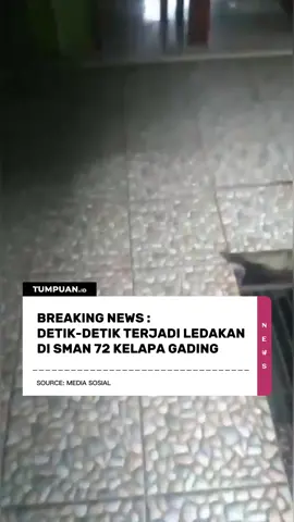 Suara ledakan terdengar di SMAN 72 Kelapa Gading, Jakarta Pusat, Jumat (7/11/2025) sekitar pukul 12.00 WIB. Adapun lokasi sekolah tersebut berada di Jalan Prihatin Nomor 87, RT008/RW02, Kelurahan Kelapa Gading Barat, Kecamatan Kelapa Gading. SMAN 72 berada di dalam Komplek TNI AL Kodamar Kelapa Gading. Ledakan itu diduga terjadi saat kegiatan Shalat Jumat sedang berlangsung. Dilaporkan ada orang tak dikenal dengan gerak-gerik mencurigakan masuk ke dalam masjid sebelum ledakan terjadi. Ledakan itu berasal dari bagian dalam masjid yang berada di area sekolah. Delapan orang dilaporkan terluka sebagian siswa SMAN 72 Jakarta saat ledakan terdengar ketika khatib berceramah. #sman72jakarta #tumpuan 