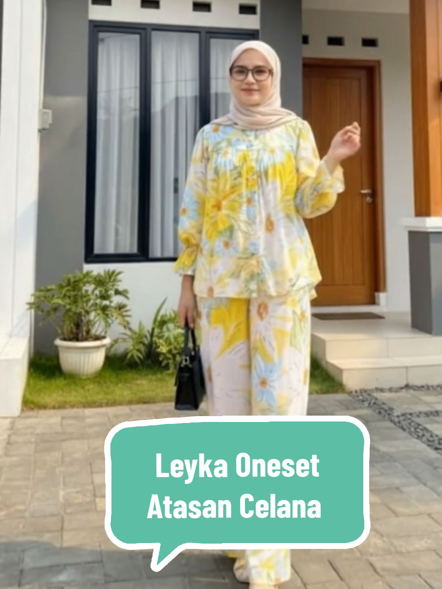 Leyka Oneset Atasan Celana Motif bunga hijab friendly oneset cantik oneset kekinian #oneset #onesetkekinian #onesetwanita #OOTD #fyp 