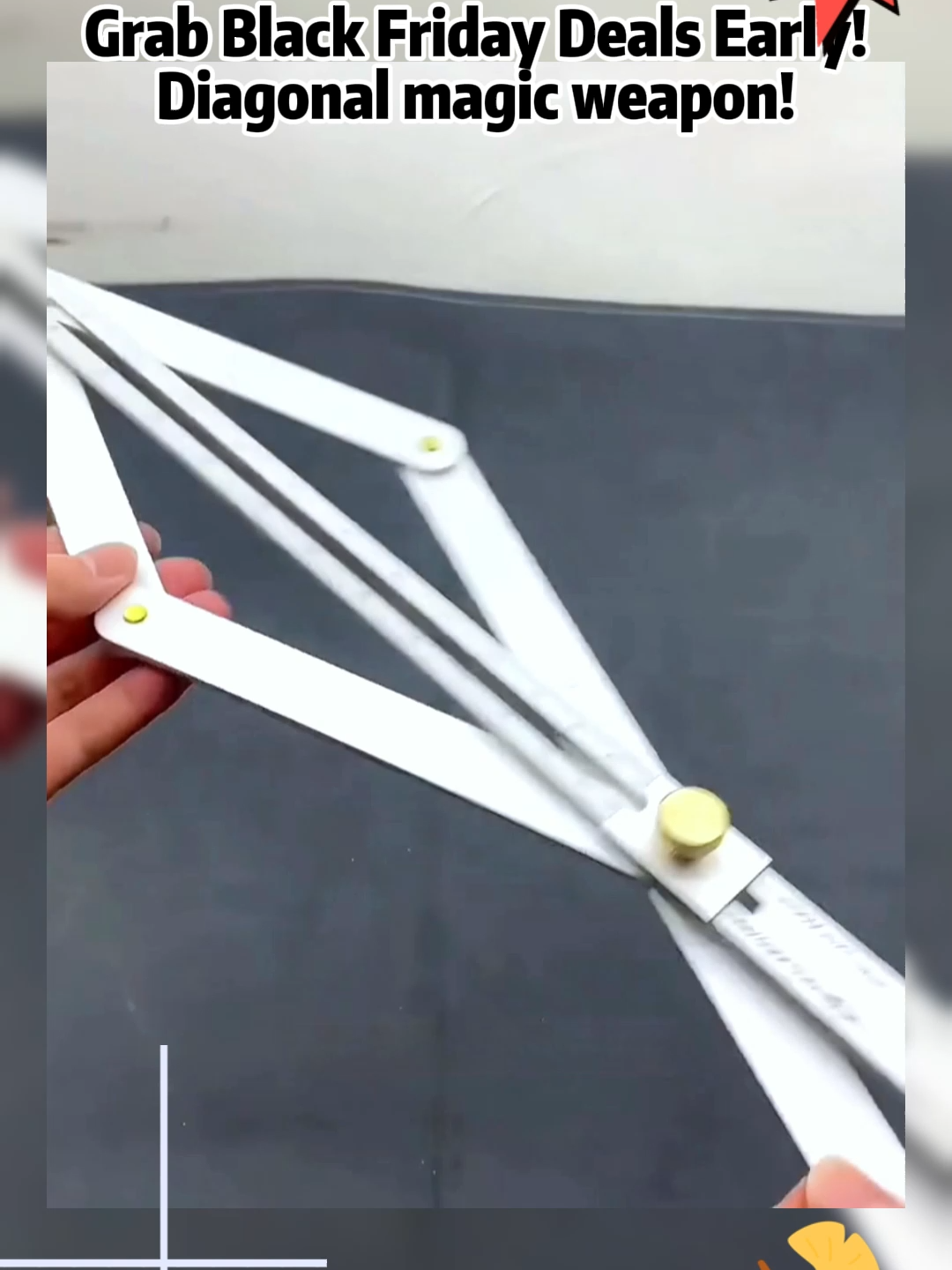 Multi-angle measuring magic! This adjustable diagonal ruler locks any angle instantly for woodworking projects. #AngleRuler #CarpentryTools #PrecisionMeasuring#blackfriday #BlackTikTok