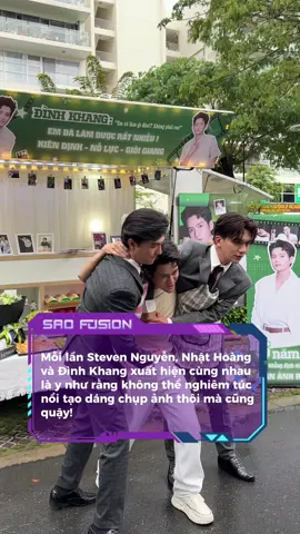 Mỗi lần Steven Nguyễn, Nhật Hoàng và Đình Khang xuất hiện cùng nhau là y như rằng không thể nghiêm túc nổi; tạo dáng chụp ảnh thôi mà cũng quậy! #Saofusion #fusionnetwork #dinhkhang #donhathoang #stevennguyen 