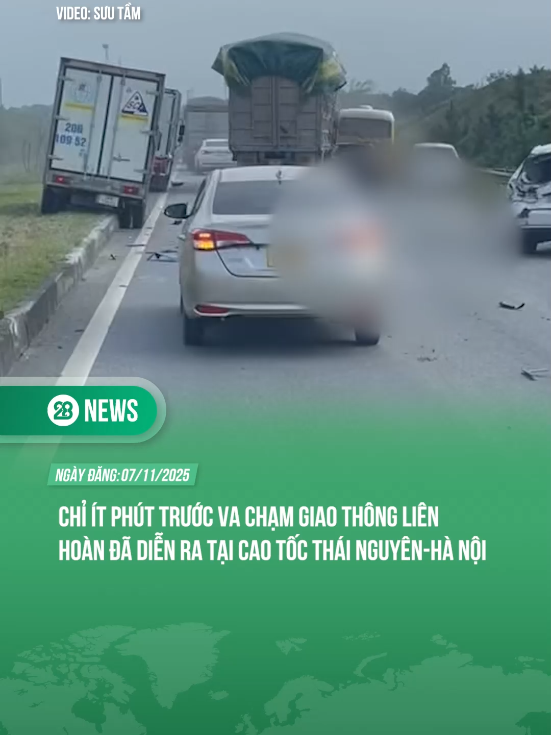 VA CHẠM GIAO THÔNG LIÊN HOÀN TẠI CAO TỐC THÁI NGUYÊN-HÀ NỘI#tiktoknew #theanh28 #theanh28news