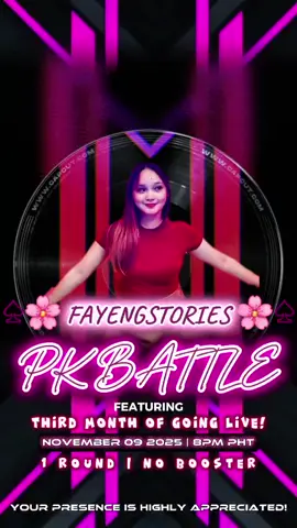Come and Join me on my 3rd Month of going Live and PK battle. 8pm PHT. 🫶💕💖 #FayengStories 