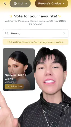 Có thông tin chính thức nha , hạng mục people choice thẳng tiến #missuniverse 