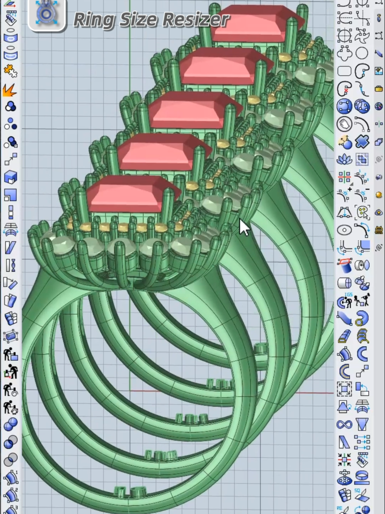 How to use Rhino JFR’s Ring Size Resizer, Gem On Object and Prong On Object commands - 3D Jewelry Design Course | Jewelry CAD | Matrix | Jewelry For Rhino #jewelry3d #jewelrydesigner #rhino3d #jewellrycad #3djewerly #rhinoceros #matrix #grasshopper #rhinogold #JFR #jewelcad #gemsetting #jewelryforrhino #RhinoJFR