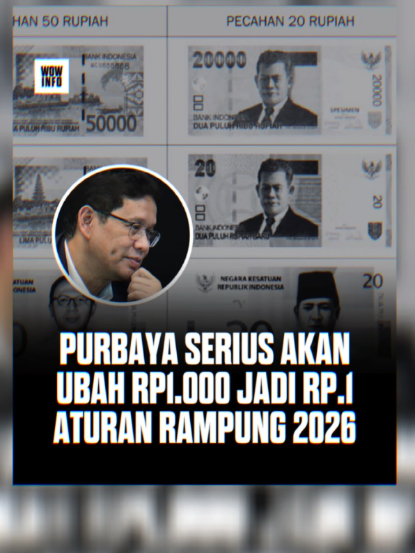 💸 Rencana besar perubahan rupiah! Purbaya dikabarkan tengah menyiapkan aturan redenominasi—mengubah nilai Rp1.000 menjadi Rp1. Langkah ini ditarget rampung pada tahun 2026. Apakah ini langkah maju untuk ekonomi Indonesia atau justru menimbulkan kebingungan baru? 🤔🇮🇩 #Redenominasi #EkonomiIndonesia #RupiahBaru #rayhanfirdaus🎖️  #Purbaya 