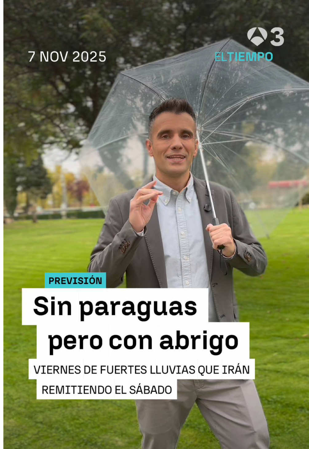 ☔️ El paraguas nos hará falta durante el día de hoy 🌂 Mañana las lluvias remitirán dejando cielos despejados  🗣️ @César Gonzalo  📲 Consulta la #previsión en antena3noticias.com #Antena3Noticias #Meteo #TuTiempo 