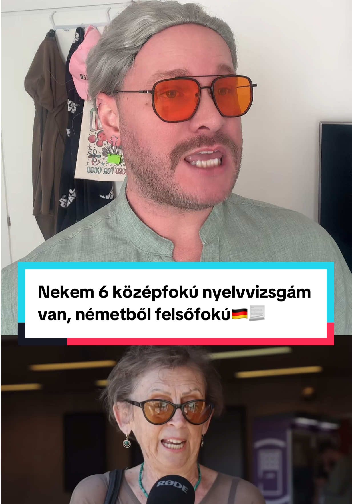 Én azt szeretném, ha a fiatalok egy kicsit tudatosabbak lennének, jobban tanulnának. Nekem 6 középfokú nyelvvizsgám van, németből felsőfokú.🙌🏻🇩🇪 #foryouba #arnoldkun #humor #magyarország #nekedbelegyen  Forrás: @EZ VAN 