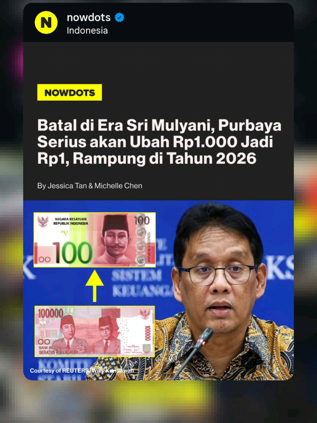 Rp100.000 menjadi Rp1, rampung di tahun 2026 #purbaya #purbayayudhisadewa #rupiah #beritaterbaru #fyp 