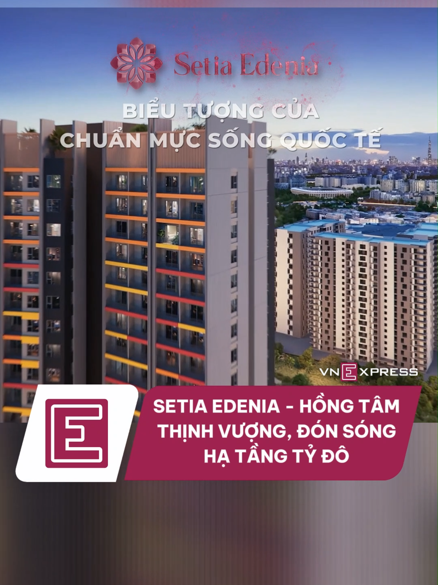 Setia Edenia - căn hộ cao cấp phát triển bởi tập đoàn bất động sản danh tiếng hàng đầu Đông Nam Á - S P Setia Berhad, mang chuẩn sống quốc tế giữa miền xanh hiện hữu 20 năm, tọa lạc tại mặt tiền quốc lộ 13, kế cận trạm metro cầu Ông Bố thuộc phường Lái Thiêu, TP HCM
