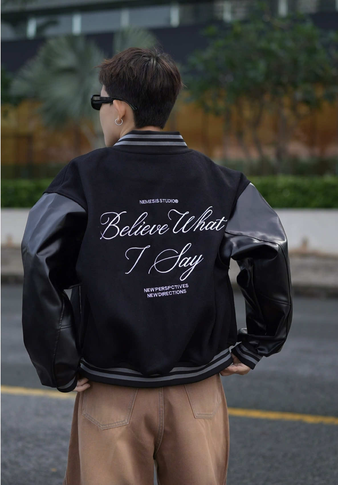 Bomber dạ phối tay da #muataitiktokshop #xuhuong #bomber #ngocoutfit #aokhoacnam 