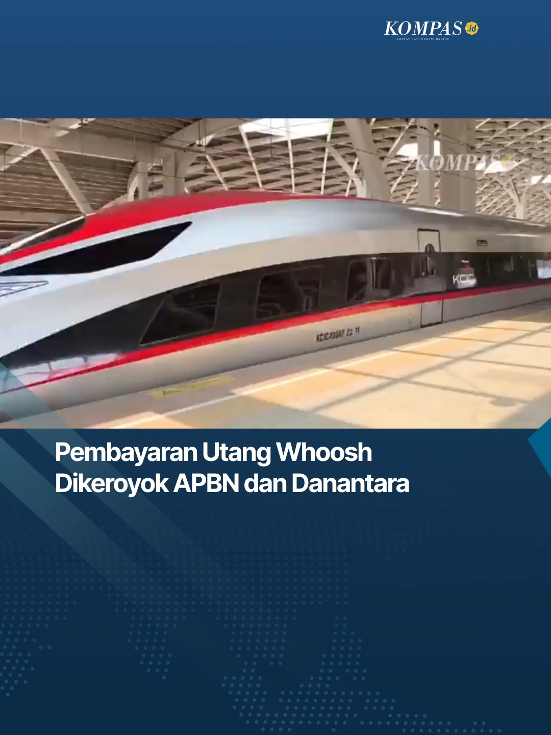 Pemerintah mematangkan skema pembayaran utang dan pembiayaan operasional Kereta Cepat Jakarta-Bandung atau Whoosh. #VideoBerita #Kompasid #Whoosh #Danantara #APBN