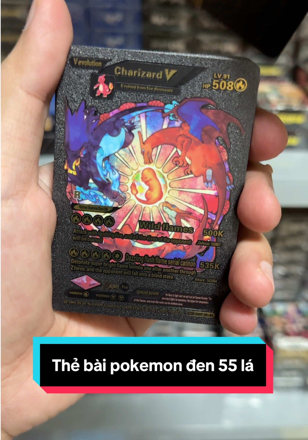 Set 55 thẻ bài pokemon đen #pokemon #thebai #pikachu 