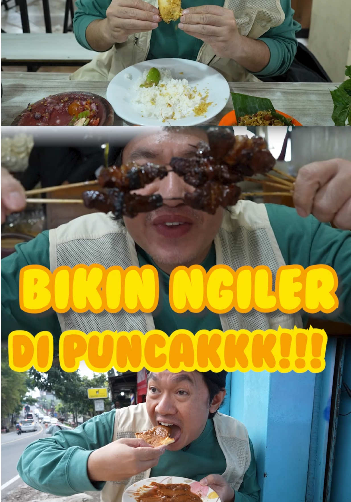 SATE INI BIKIN LUPA DIRI!!! Salah satu sate enak deket rumah gw nih, mending langsung meluncur ke YT BIKIN NGILER JALAN JALAN (linknya ada di Bio) Nonton yaaa… FULL EPISODENYA 🫶🏻”Bikin Ngiler di PUNCAK” #BikinNgilerPuncak #Kuliner