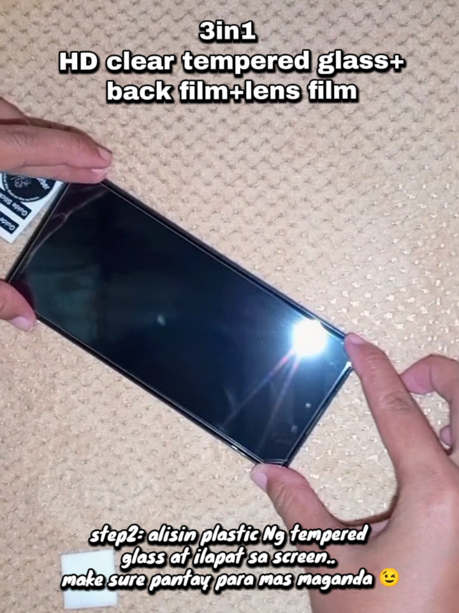 full tempered glass for OPPO A3X w/ back film + lens film #temperedglass #lensfilm #backfilm #phoneaccessories #oppo 