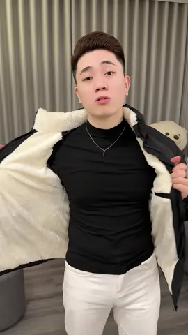 Áo Khoác Phao lót lông cừu cao