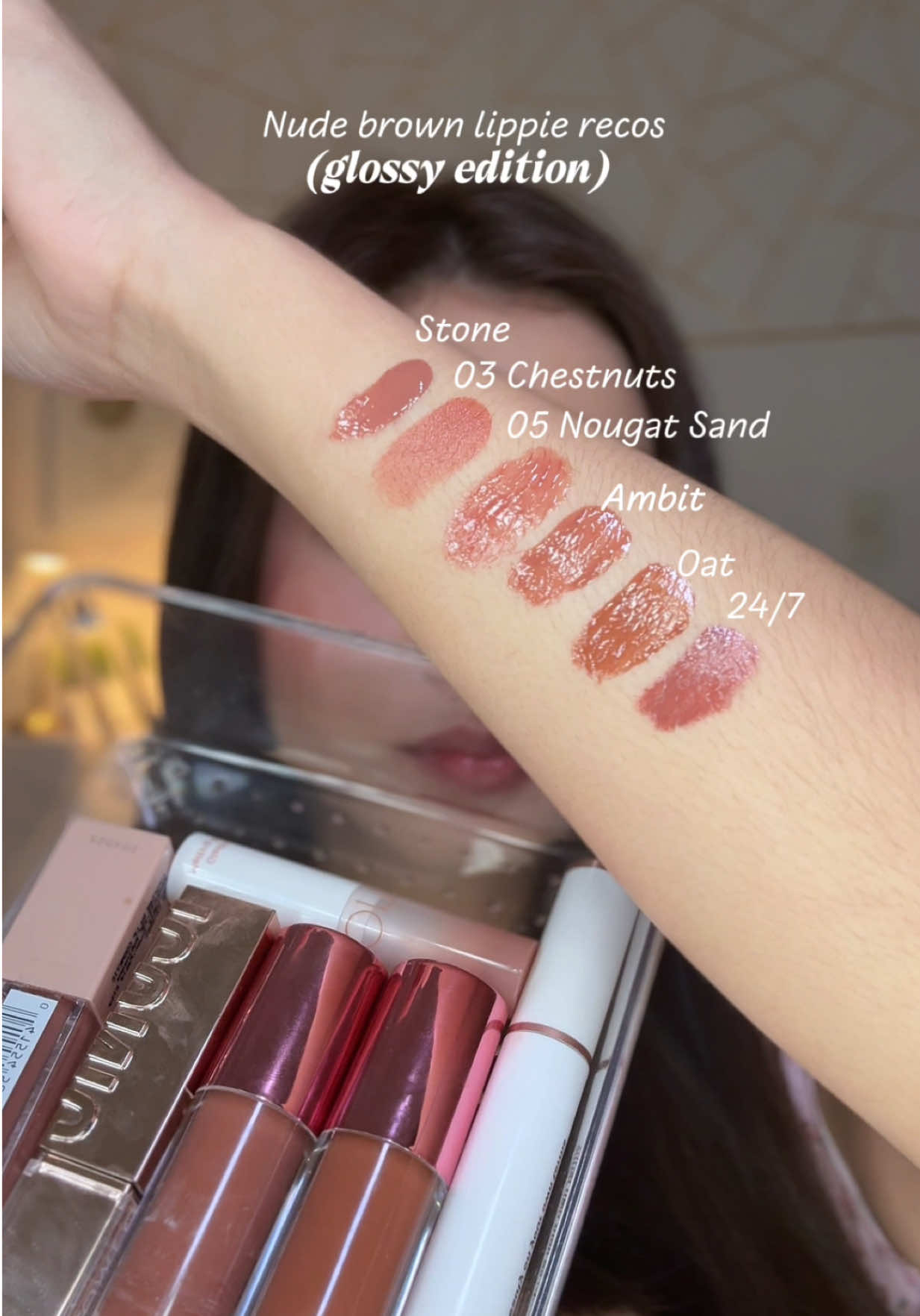 All of these are my favorite nude lippies. I also have a neutral undertone🫶✨ #makeup #lipgloss #lipstick #beautyph 