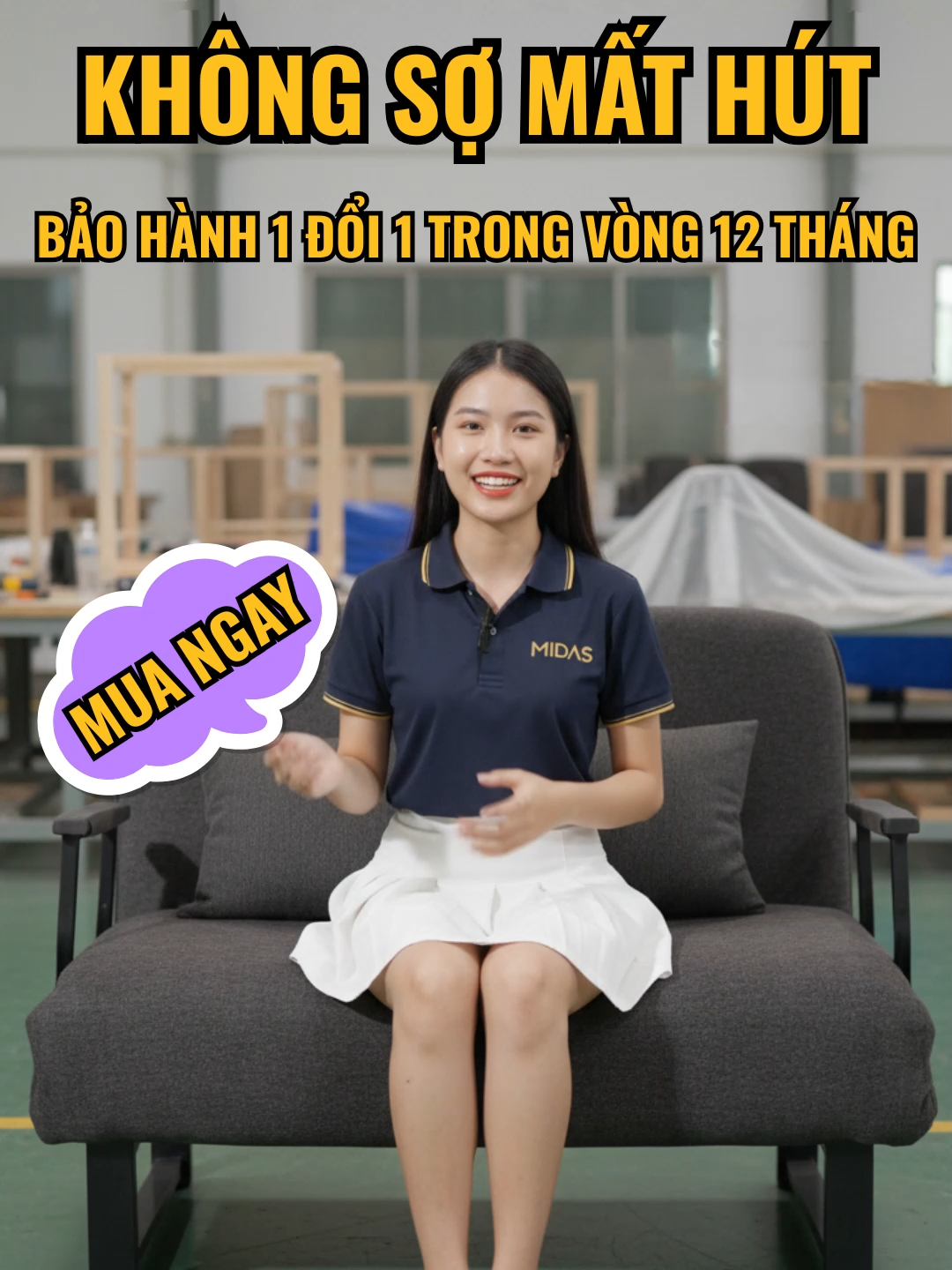 ĐỪNG SỢ MẤT HÚT! 🚫 Midas cam kết: Xưởng có địa chỉ rõ ràng + Bảo hành 1 đổi 1 trong 12 tháng. Yên tâm tuyệt đối! #sofabed #noithatthongminh #uytin_chatluong #giamua_taixuong #baohanh1nam #noithatmidas #freeship