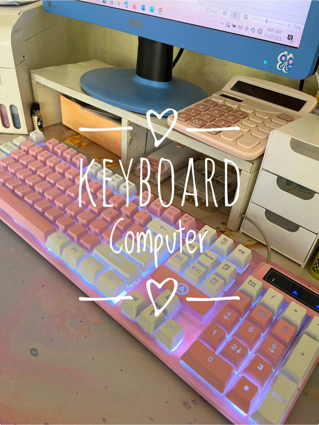 Ang ganda ng keyboard nato napaka aesthetic at cute K500 / K600 Rainbow And G5/G15 MOUSE LED Gaming Keyboard Gaming Wired Keyboard Color Matching Luminous Manipulator Feel Desktop Computer #keyboard #gamingkeyboard #computer #laptop #aesthetic 